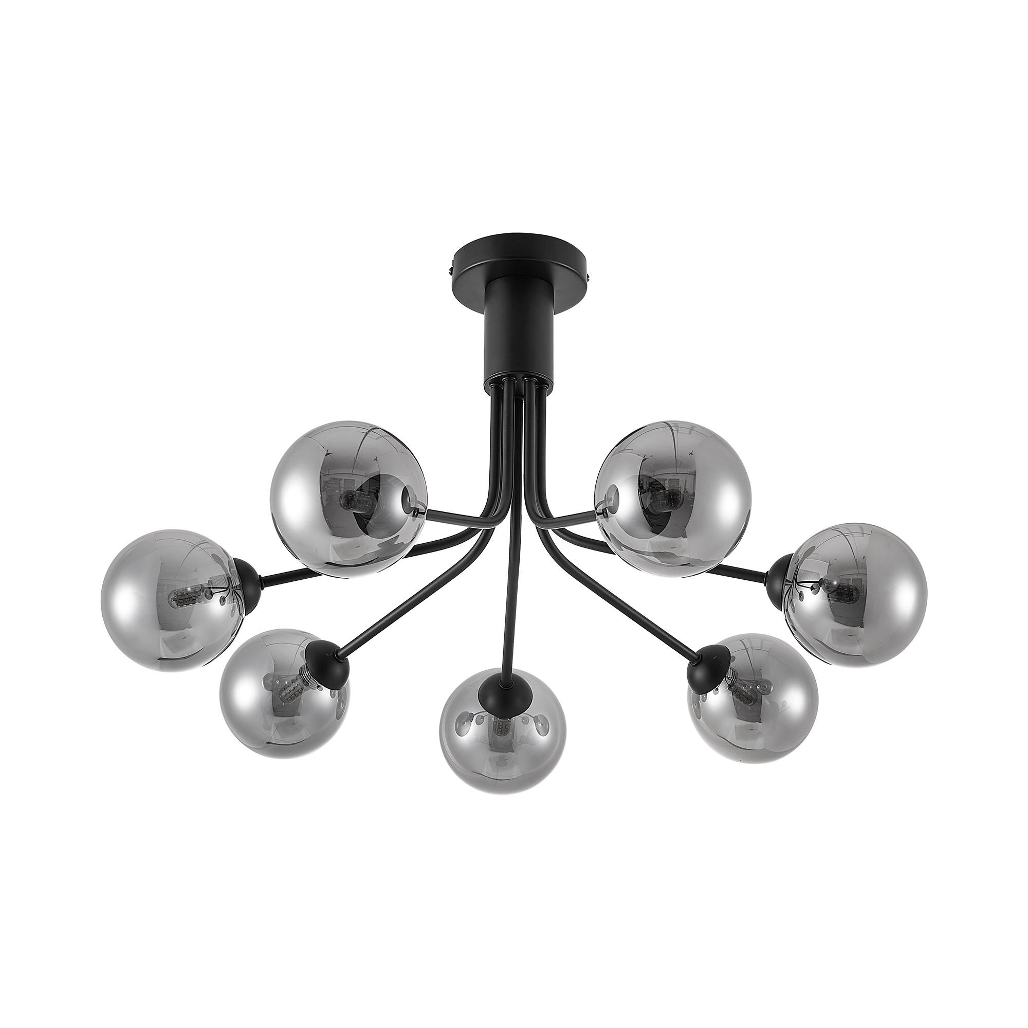 DECKENLEUCHTE  65/40 cm    - Dunkelgrau, Design, Glas/Metall (65/40cm) - Novel