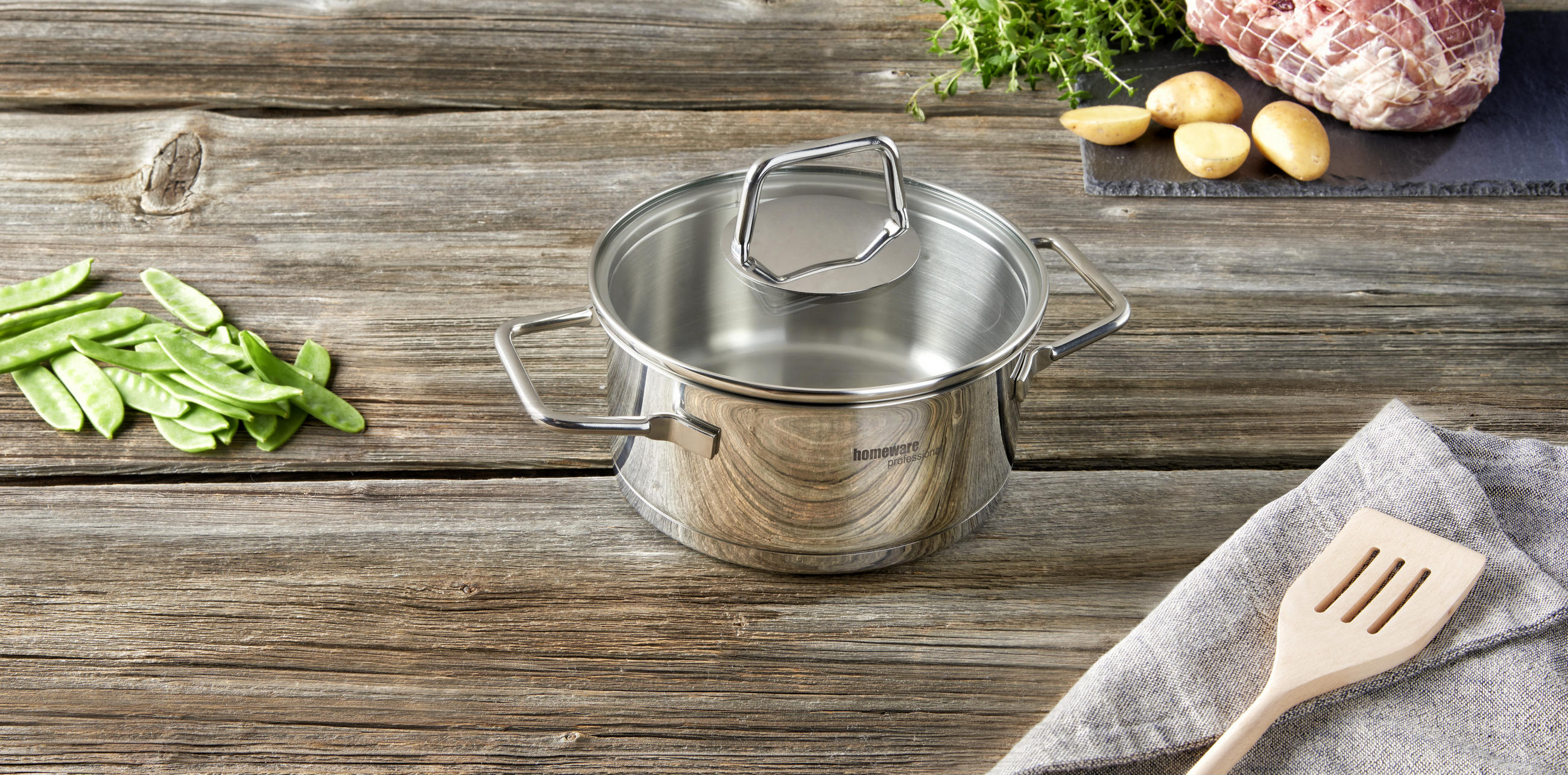CRATIȚĂ CU CAPAC 1 l  - străveziu/culoare inox, Basics, sticlă/metal (16/7,5cm) - Homeware Profession.