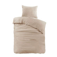 BETTWÄSCHE 2-teilig Flanell 135/200 cm  - Beige, Basics, Textil (135/200cm)