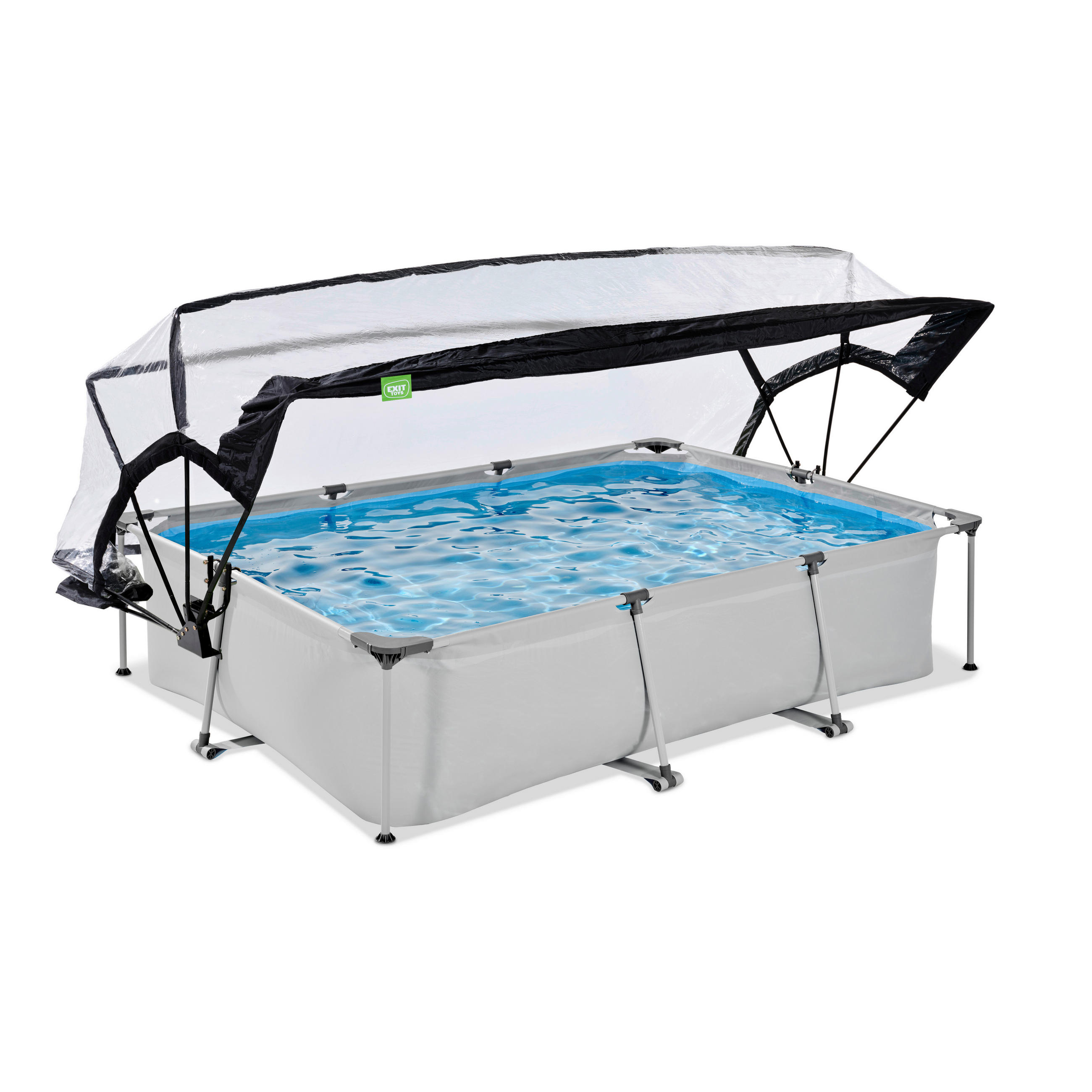 POOL-SET 300/200/65 cm  - Grau, KONVENTIONELL, Kunststoff (300/200/65cm) - EXIT Toys