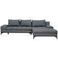 ECKSOFA  in Webstoff Blaugrau  - Blaugrau/Schwarz, Design, Textil/Metall (315/212cm) - Carryhome