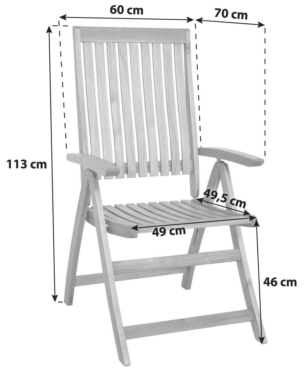 GARTENKLAPPSESSEL in Holz Akaziefarben  - Akaziefarben, KONVENTIONELL, Holz (60/113/70cm) - Siena Garden