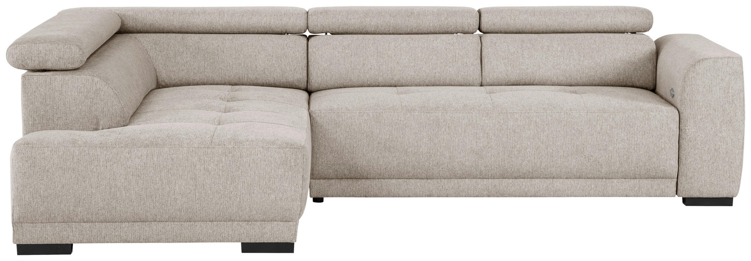 ECKSOFA Greige Struktur  - Greige/Schwarz, Design, Kunststoff/Textil (205/284cm) - Xora