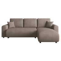 ECKSOFA  in Cord Hellbraun  - Hellbraun/Schwarz, KONVENTIONELL, Kunststoff/Textil (246/152cm) - Xora