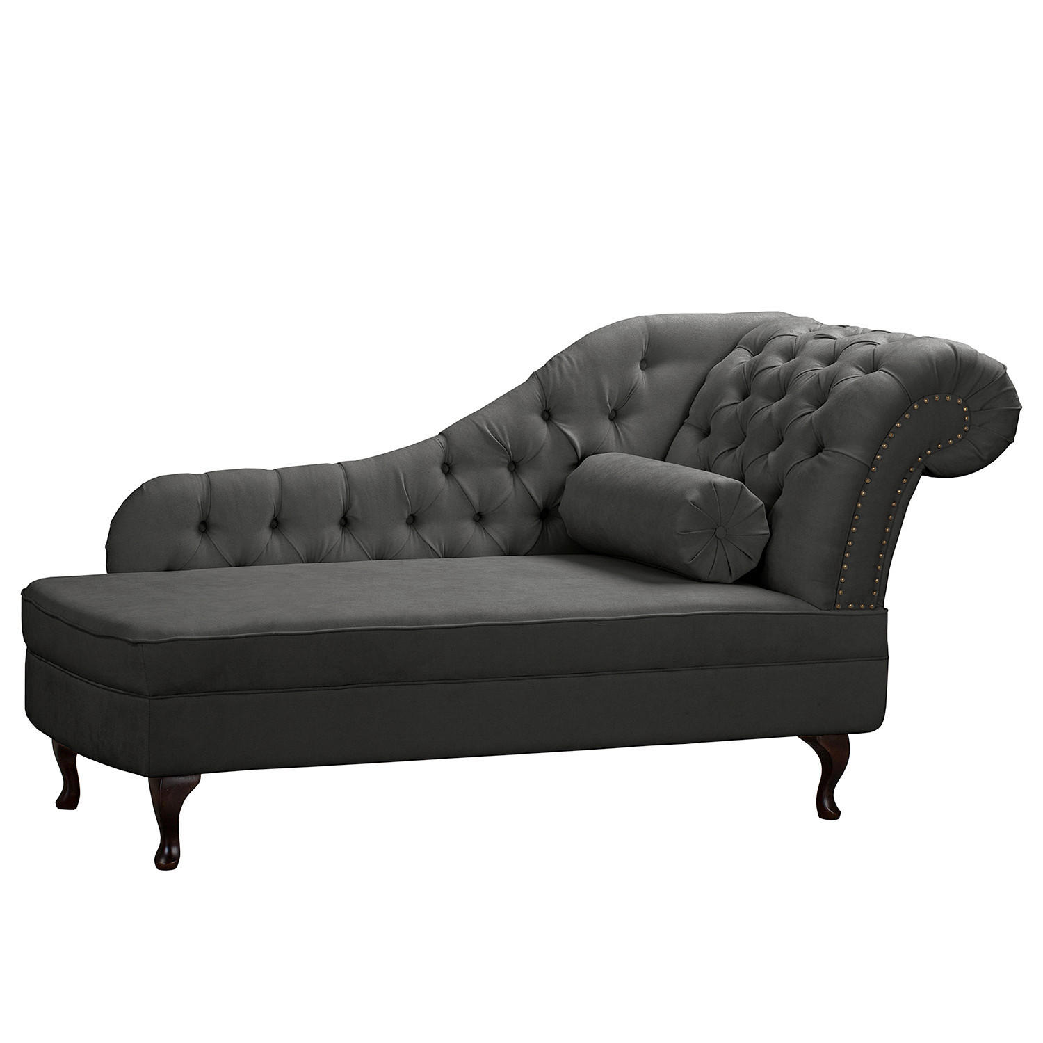 RÉCAMIERE Pako in Mikrofaser Dunkelgrau  - Dunkelgrau/Braun, Design, Holz/Textil (185/93/75cm) - Livetastic