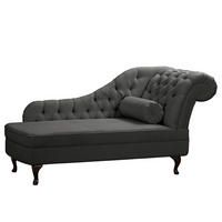 RÉCAMIERE Pako in Mikrofaser Dunkelgrau  - Dunkelgrau/Braun, Design, Holz/Textil (185/93/75cm) - Livetastic