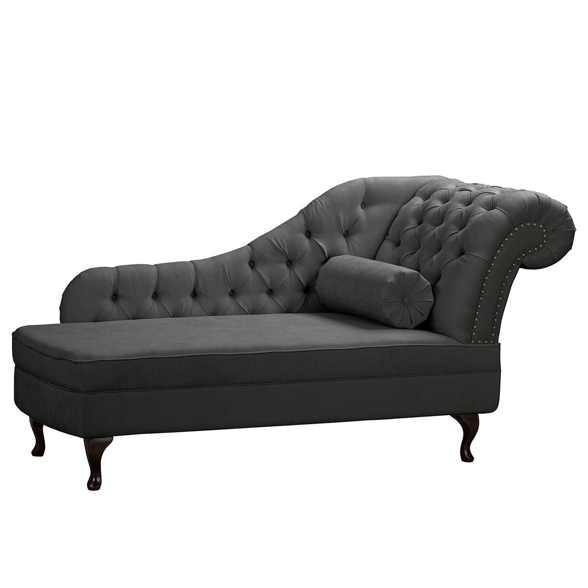 RÉCAMIERE Pako in Mikrofaser Dunkelgrau  - Dunkelgrau/Braun, Design, Holz/Textil (185/93/75cm) - Livetastic