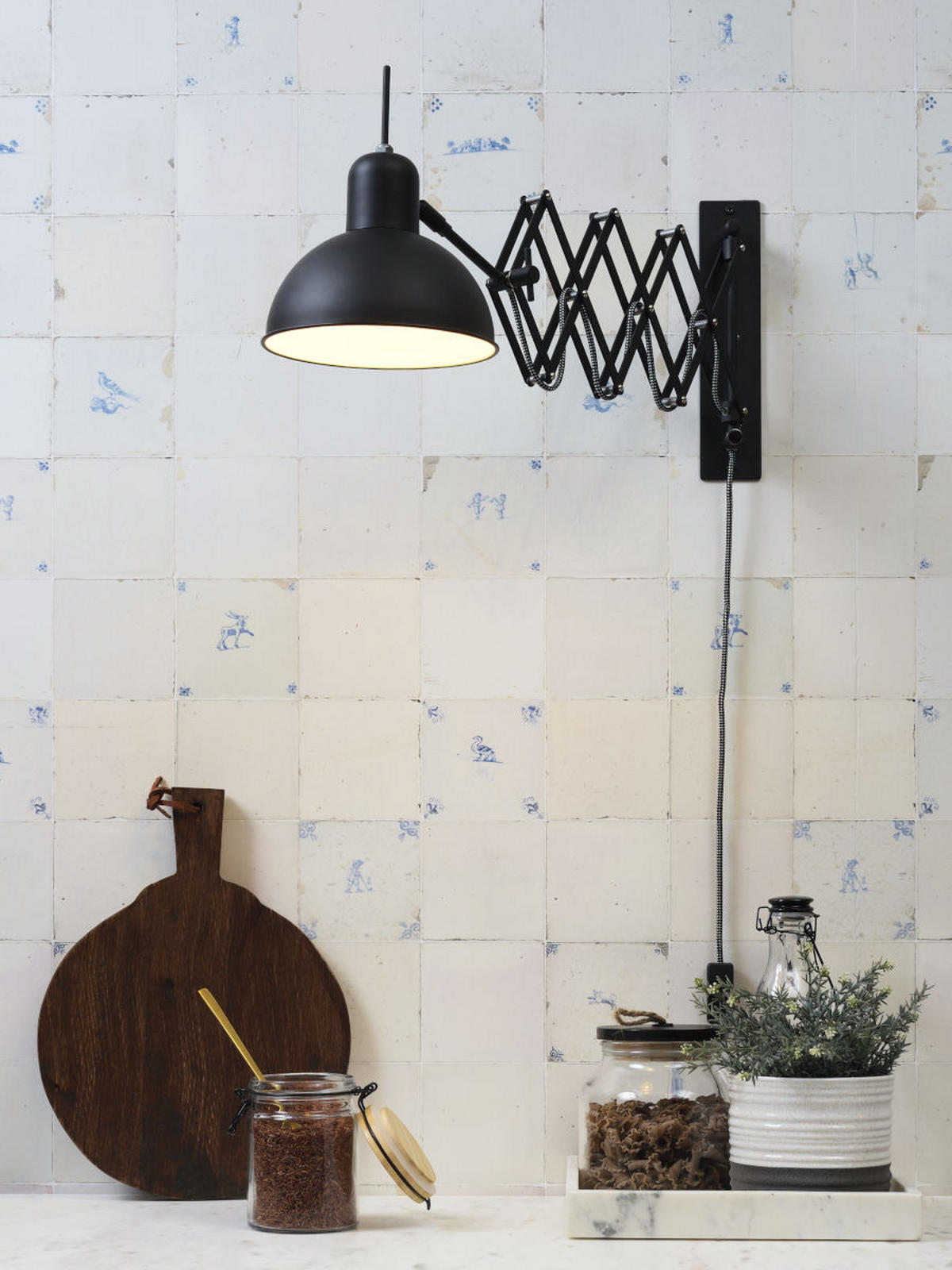 WANDLEUCHTE - Schwarz, Design, Metall (60-85/36cm) - It's about Romi