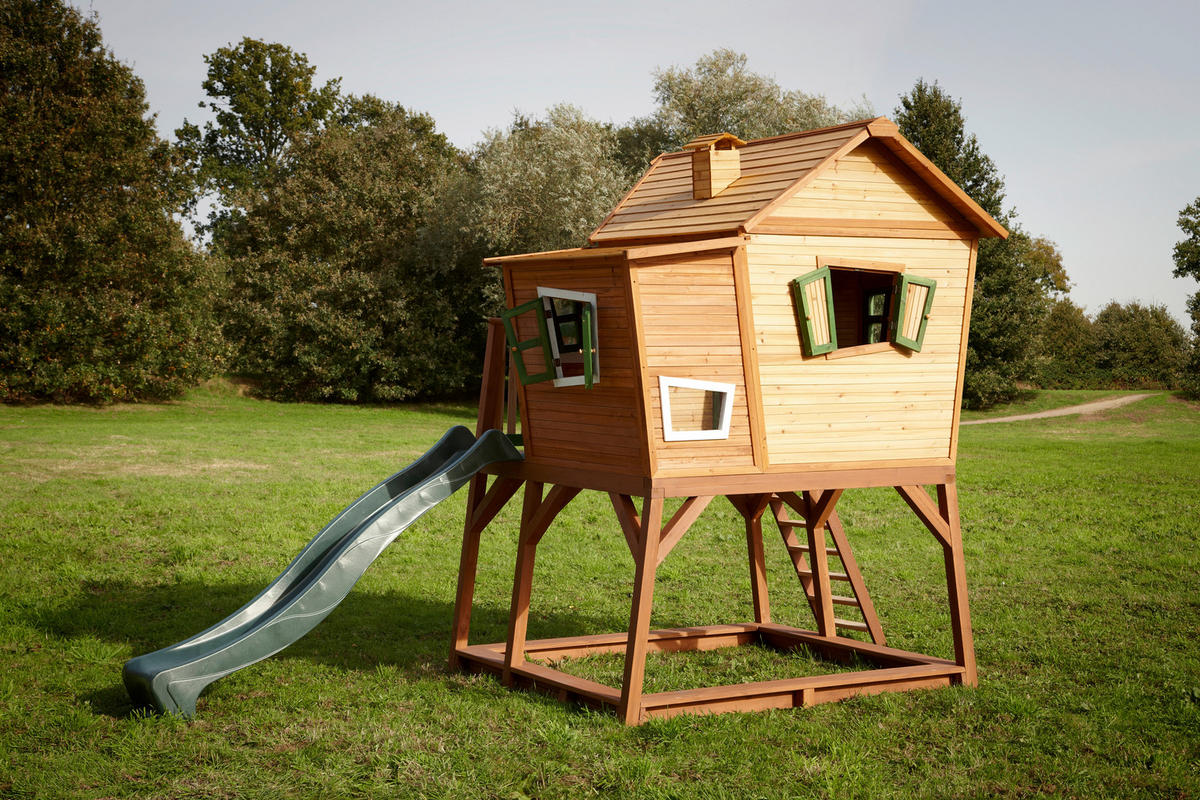 SPIELTURM 435/291/180 cm SPIELTURM MAX  - Braun/Naturfarben, KONVENTIONELL, Holz (435/291/180cm) - Ambia Garden
