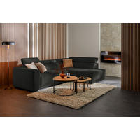 ECKSOFA in Struktur Schwarz  - Schwarz, Design, Kunststoff/Textil (284/205cm) - Xora