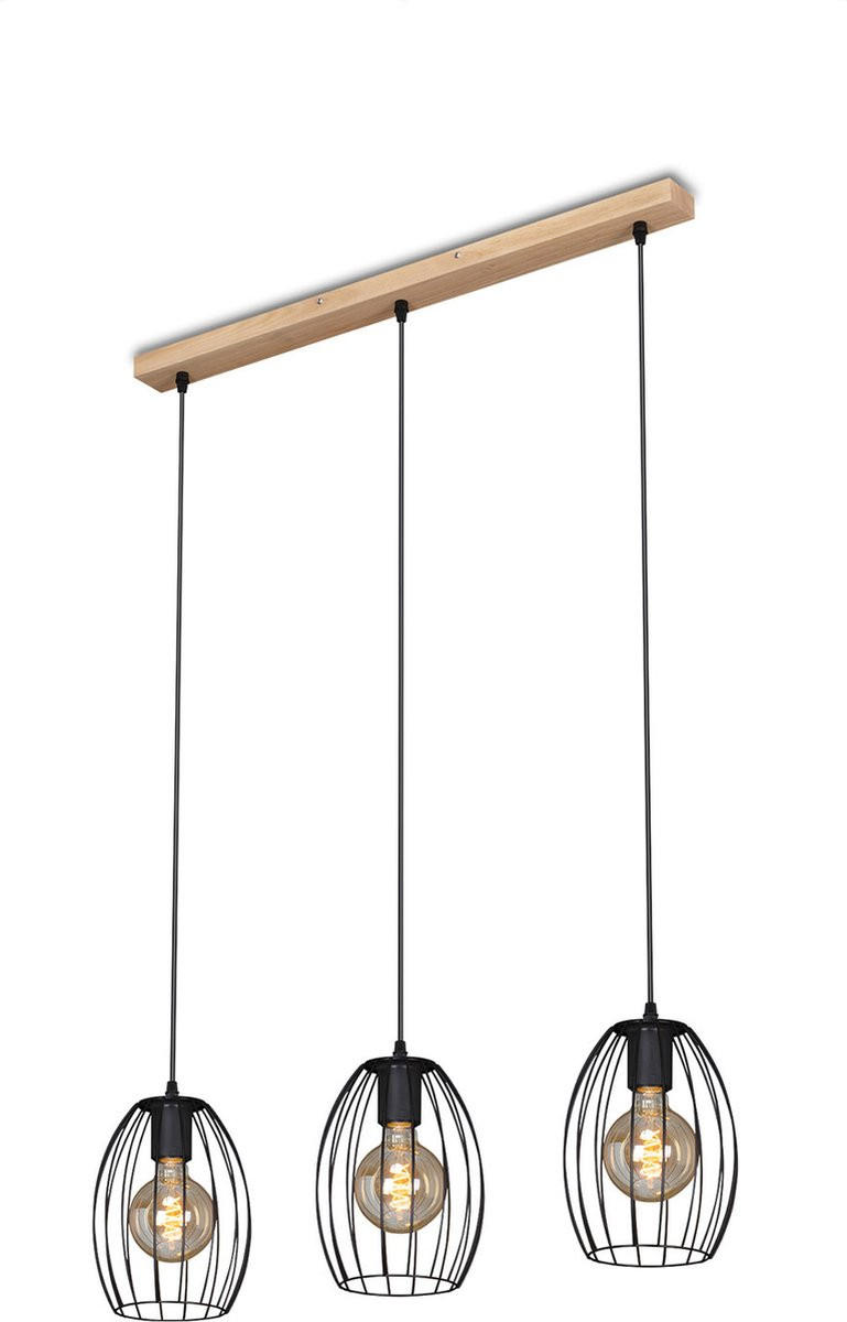 SVJETILJKA VISEĆA - crna, Natur, drvo (70/17,5/10,9cm)