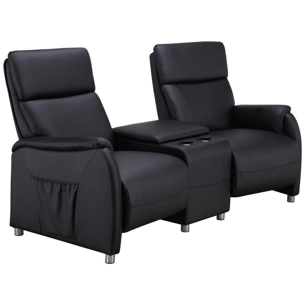 Thumbnail - Livetastic Heimkino-Sofa Heimkino, Schwarz, Metall, Kunststoff, Textil, 2-Sitzer, 186x104x90 cm, Relaxfunktion, Wohnzimm...