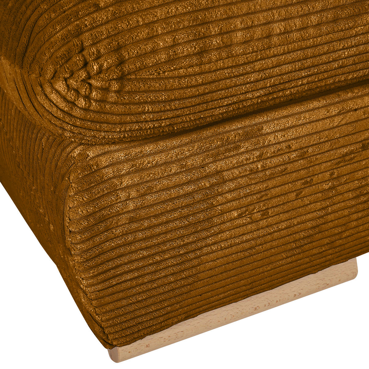 SCHLAFSOFA  mit Rücken echt, Liegefunktion Cord Currygelb  - Currygelb/Naturfarben, KONVENTIONELL, Holz/Textil (200/75/92cm) - home24