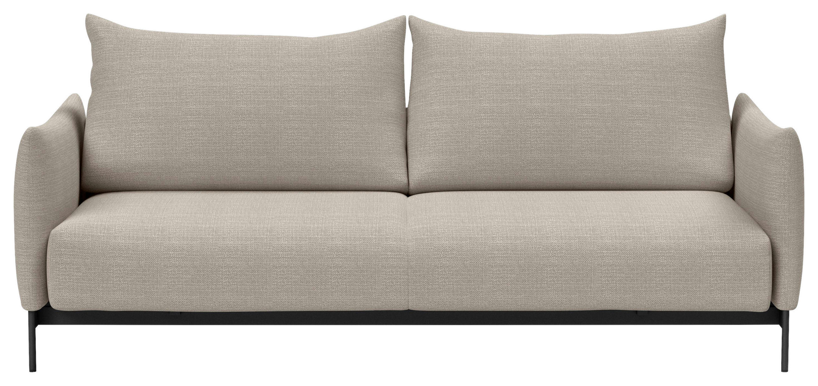 SCHLAFSOFA Flachgewebe Greige  - Greige/Schwarz, Design, Textil/Metall (225/94/110cm) - Innovation