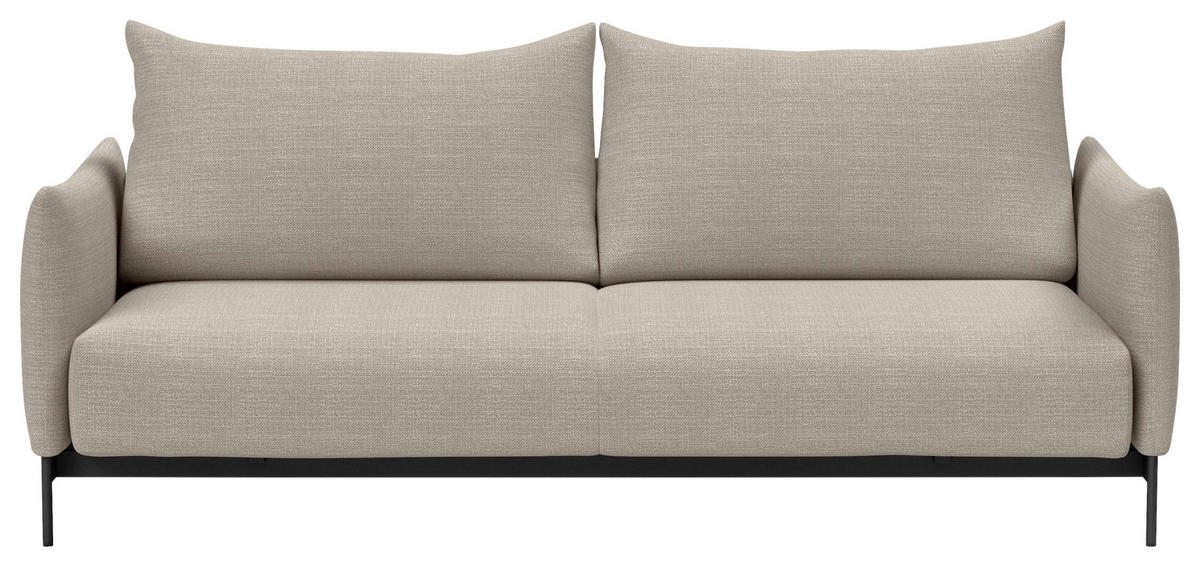 SCHLAFSOFA Flachgewebe Greige  - Greige/Schwarz, Design, Textil/Metall (225/94/110cm) - Innovation
