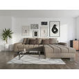 ECKSOFA Taupe Webstoff  - Taupe/Chromfarben, Design, Kunststoff/Textil (320/226cm) - Carryhome