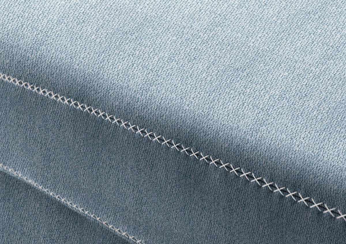 ECKSOFA in Mikrofaser Blau  226/273 cm  - Blau/Eichefarben, Natur, Holz/Textil (226/273cm) - Beldomo System