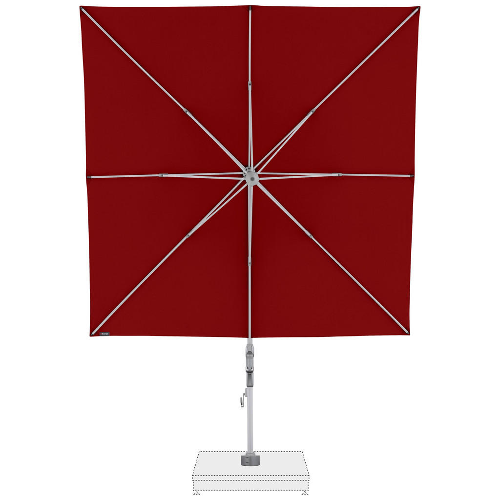 Thumbnail - Knirps Ampelschirm, Alu, Bordeaux, Textil, 320x320 cm, 360° drehbar, Knickgelenk, regenabweisend, UV-beständig, Sonnen- ...