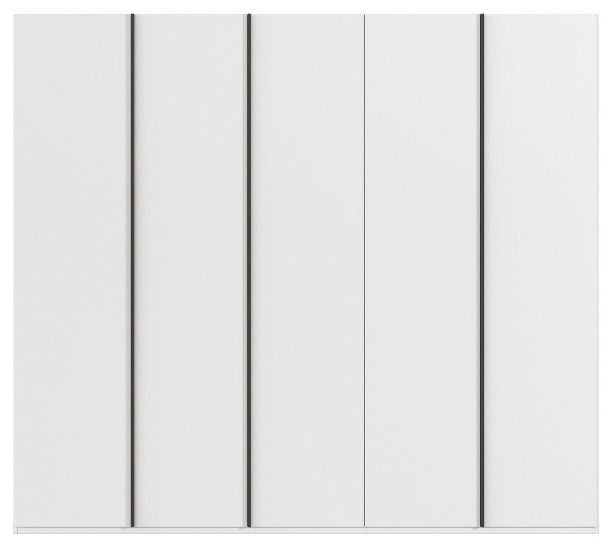 DREHTÜRENSCHRANK 251/223/61 cm,  in Weiß, 5-türig  - Graphitfarben/Weiß, Basics, Holzwerkstoff/Metall (251/223/61cm) - Novel