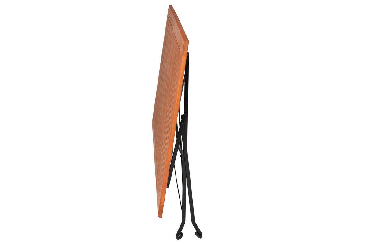 GARTENTISCHGRUPPE EukalyptusholzHartholz Stahl  - Schwarz/Naturfarben, KONVENTIONELL, Holz/Metall - Gardenson