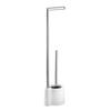 WC-BÜRSTENKOMBINATION in Metall, Kunststoff  Kunststoff   - Chromfarben/Weiß, Basics, Kunststoff/Metall (13/66,5/16cm) - Wenko