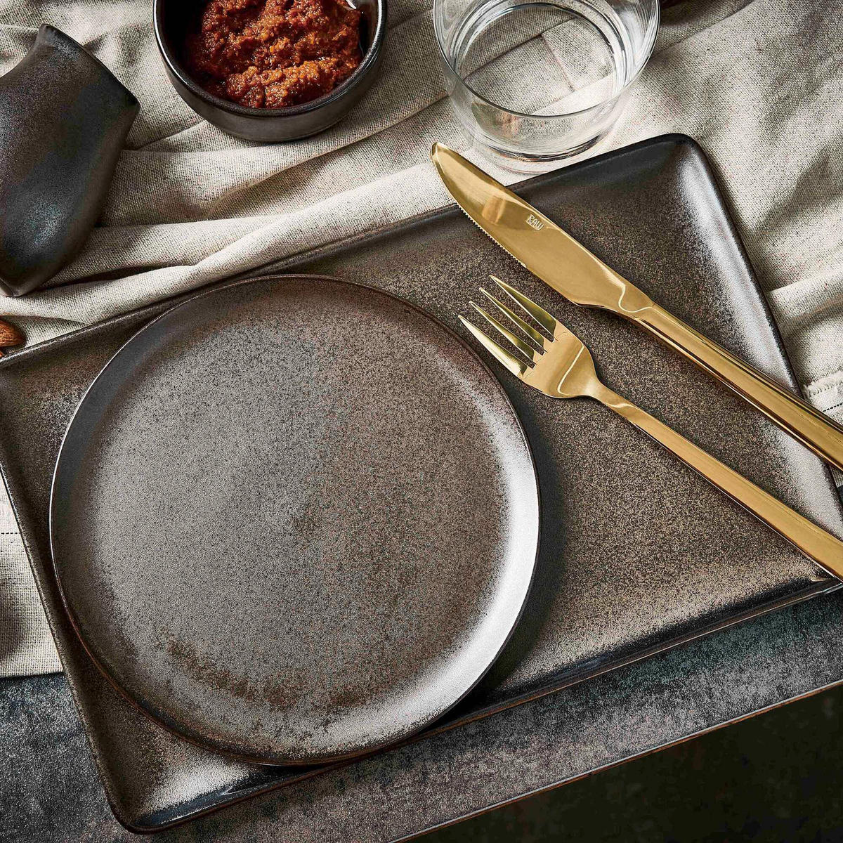 DESSERTTELLERSET RAW 6-teilig  - Braun, Basics, Keramik (20cm) - Aida