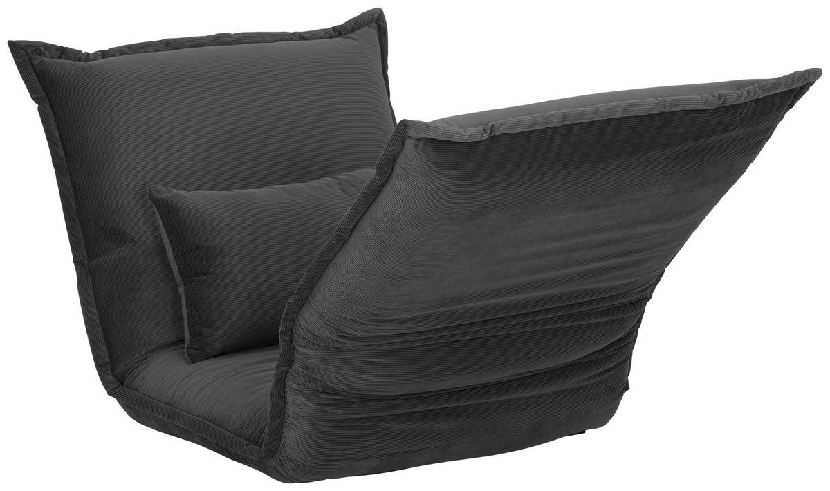 SCHLAFSESSEL Cord Grau    - Silberfarben/Grau, MODERN, Textil/Metall (77/73/87cm) - MID.YOU