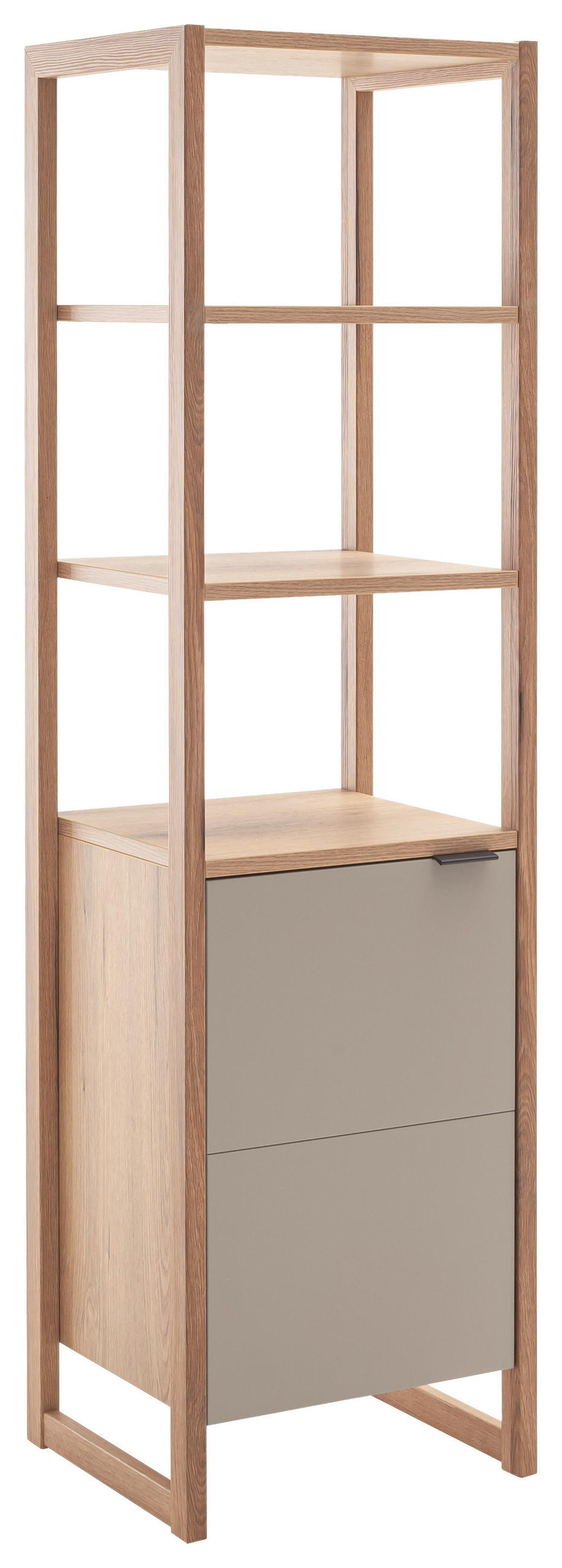 REGAL Grau, Schwarz, Eichefarben  50/183/44 cm  - Eichefarben/Anthrazit, Design, Holzwerkstoff/Metall (50/183/44cm) - Hom`in