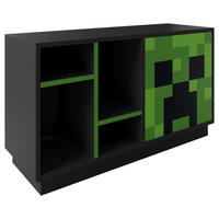 SIDEBOARD Minecraft 7760 108/61/37 cm  - Schwarz/Grün, MODERN, Glas/Holzwerkstoff (108/61/37cm) - Minecraft