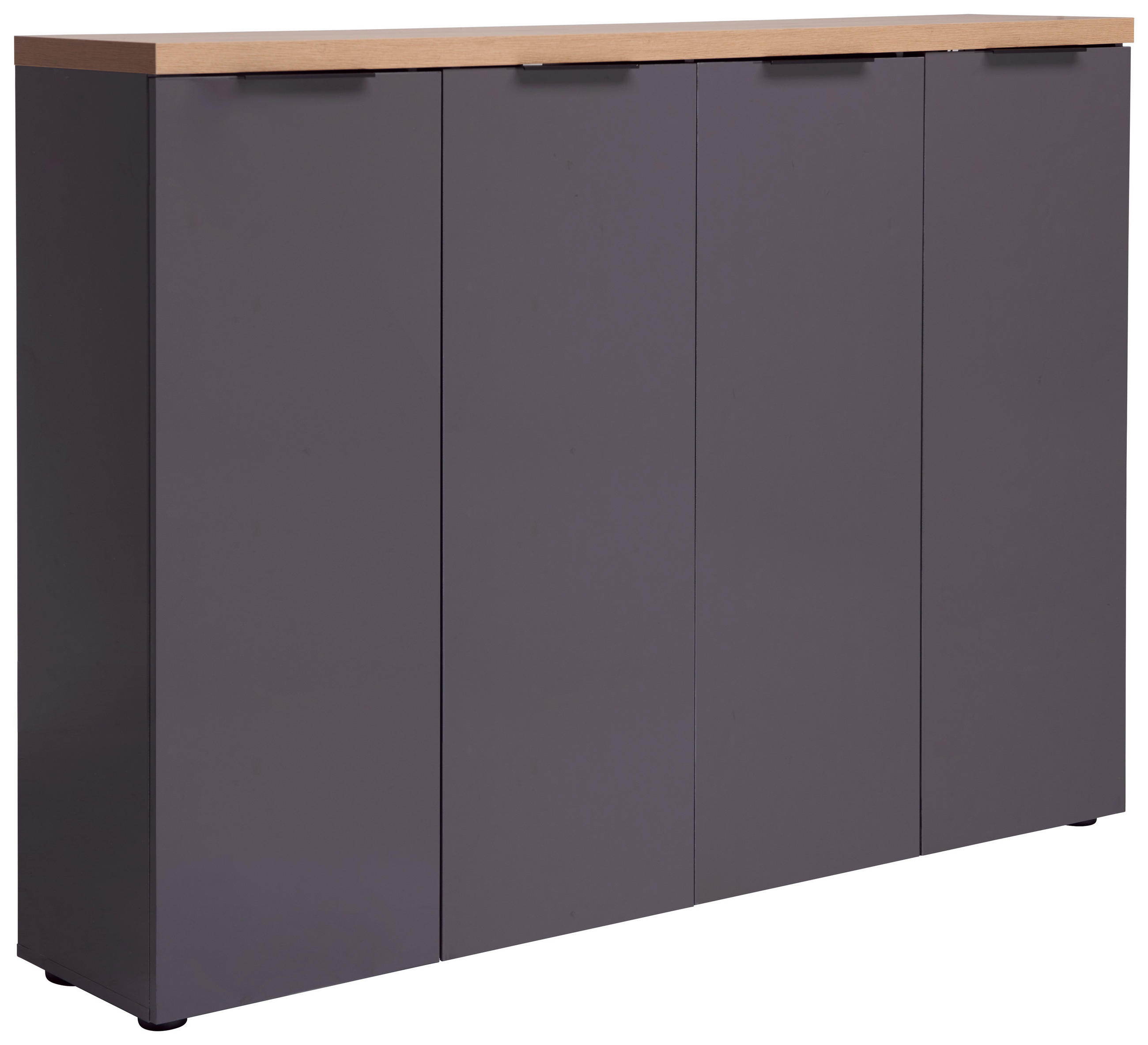 SCHUHSCHRANK Anthrazit, Eichefarben  - Eichefarben/Anthrazit, Design, Holzwerkstoff/Kunststoff (160/115/34cm) - Xora