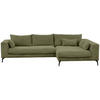 ECKSOFA in Cord Olivgrün  - Schwarz/Olivgrün, Design, Textil/Metall (313/172cm) - Livetastic