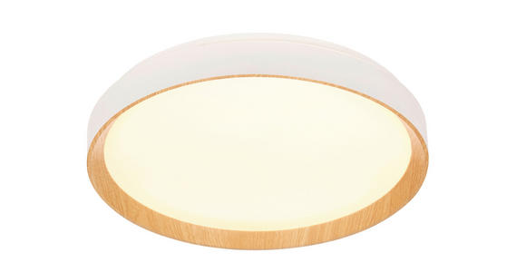 LED-DECKENLEUCHTE 48/8 cm   - Weiß/Sonoma Eiche, Basics, Kunststoff/Metall (48/8cm) - Novel