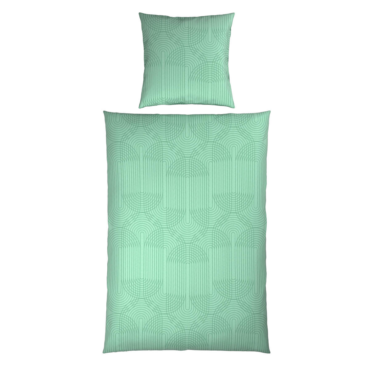 WENDEBETTWÄSCHE 5-teilig TANJA Satin 135/200 cm  - Salbeigrün, KONVENTIONELL, Textil (135/200cm) - Novel