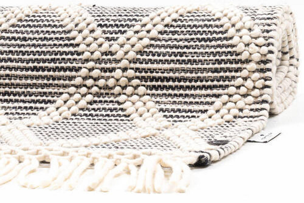 HANDWEBTEPPICH 65/135 cm Colored Macrame one Grau, Weiß  - Weiß/Grau, KONVENTIONELL, Textil (65/135cm) - Tom Tailor
