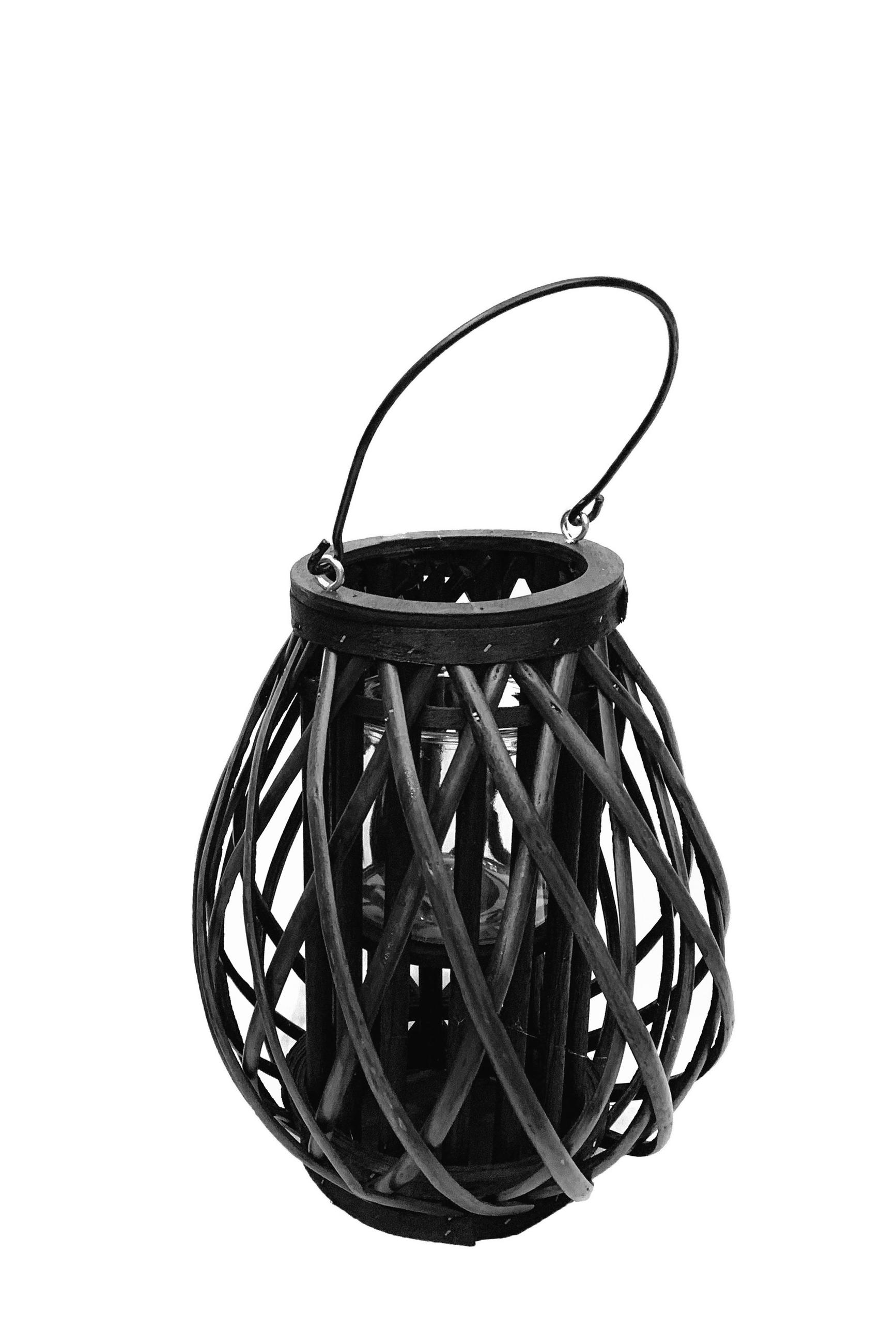 LATERNE - Schwarz, Trend, Holz (29/40cm)