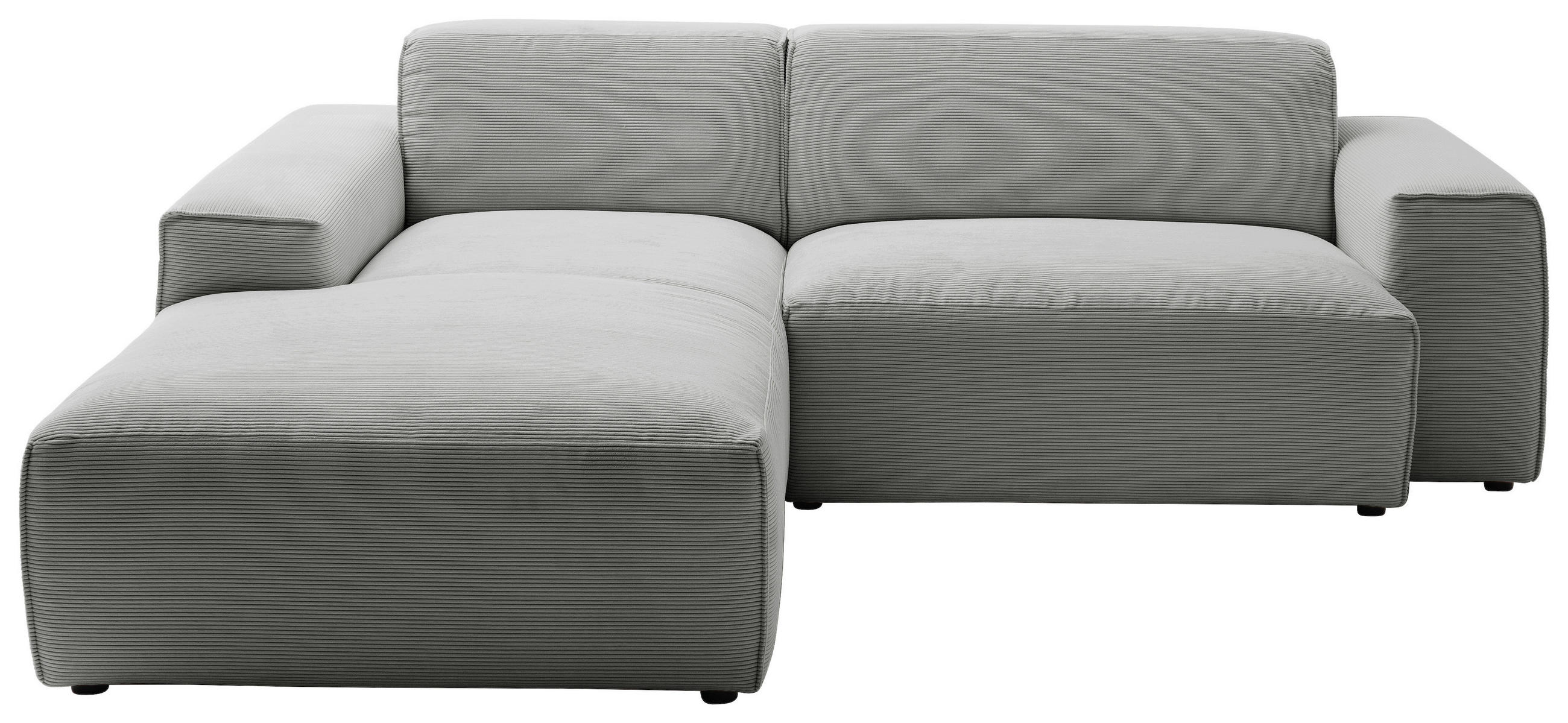 ECKSOFA in Cord Grau  - Schwarz/Grau, Design, Kunststoff/Textil (189/230cm) - Pure Home Lifestyle