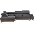 ECKSOFA Grau Webstoff  - Schwarz/Grau, Natur, Holz/Textil (226/282cm) - Novel