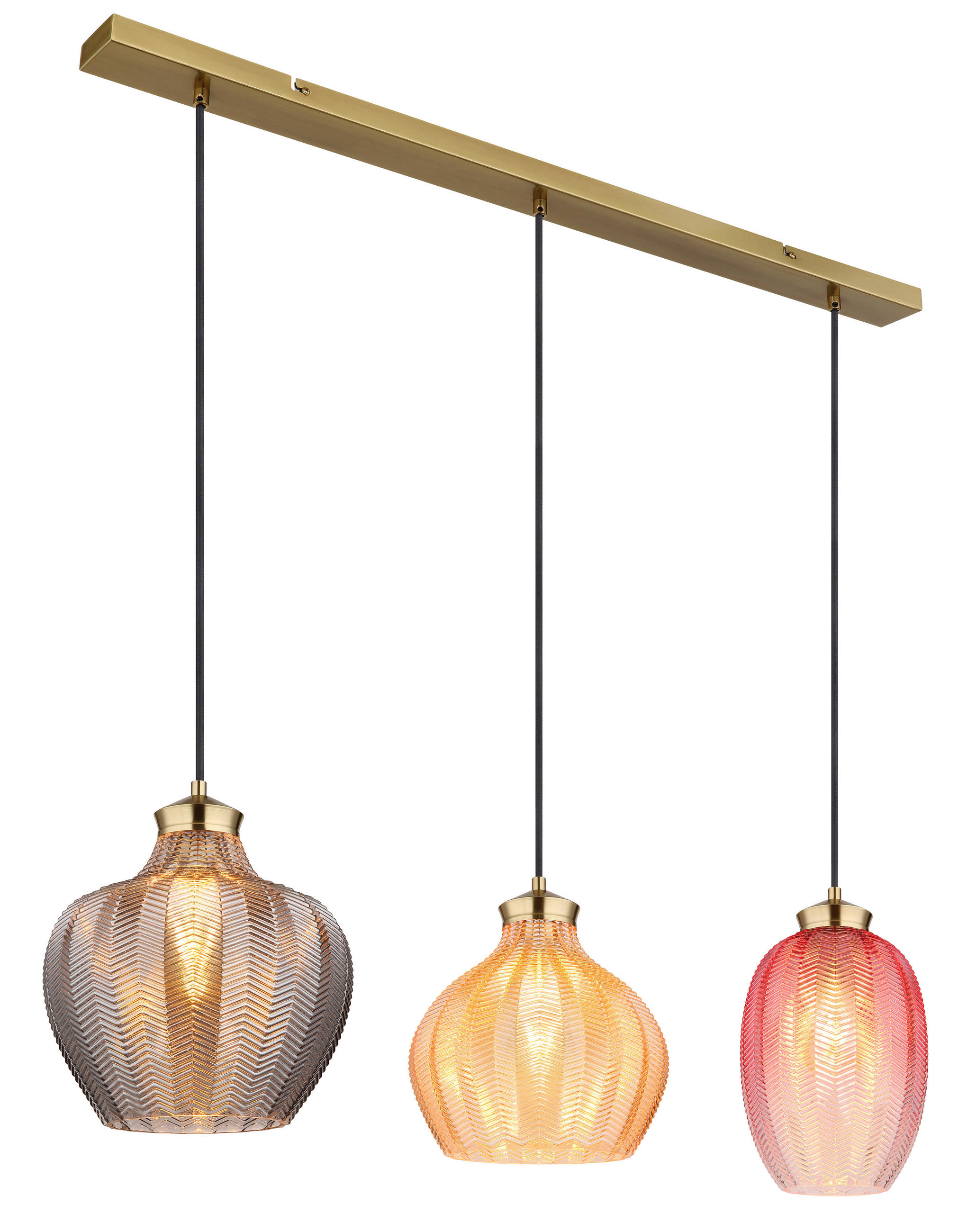 HÄNGELEUCHTE 90/25/120 cm    - Goldfarben/Multicolor, Basics, Glas/Metall (90/25/120cm) - Globo