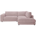 ECKSOFA  in Cord Rosa  265/224 cm  - Schwarz/Rosa, Design, Kunststoff/Textil (265/224cm) - Hom`in