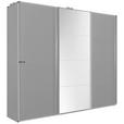 SCHWEBETÜRENSCHRANK  in Dunkelgrau  - Chromfarben/Dunkelgrau, Design, Glas/Holzwerkstoff (270/230/62cm) - Xora