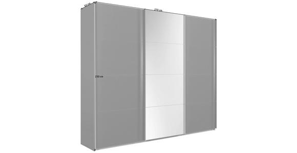 SCHWEBETÜRENSCHRANK in Dunkelgrau - Chromfarben/Dunkelgrau, Design, Glas/Holzwerkstoff (270/230/62cm) - Xora