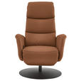 RELAXSESSEL in Leder Cognac  - Cognac/Schwarz, Design, Leder/Metall (76/108/86cm) - Dieter Knoll