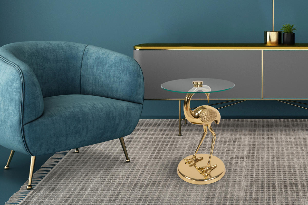 BEISTELLTISCH in Metall 40/40/58 cm  - Goldfarben, Design, Glas/Metall (40/40/58cm) - Kayoom
