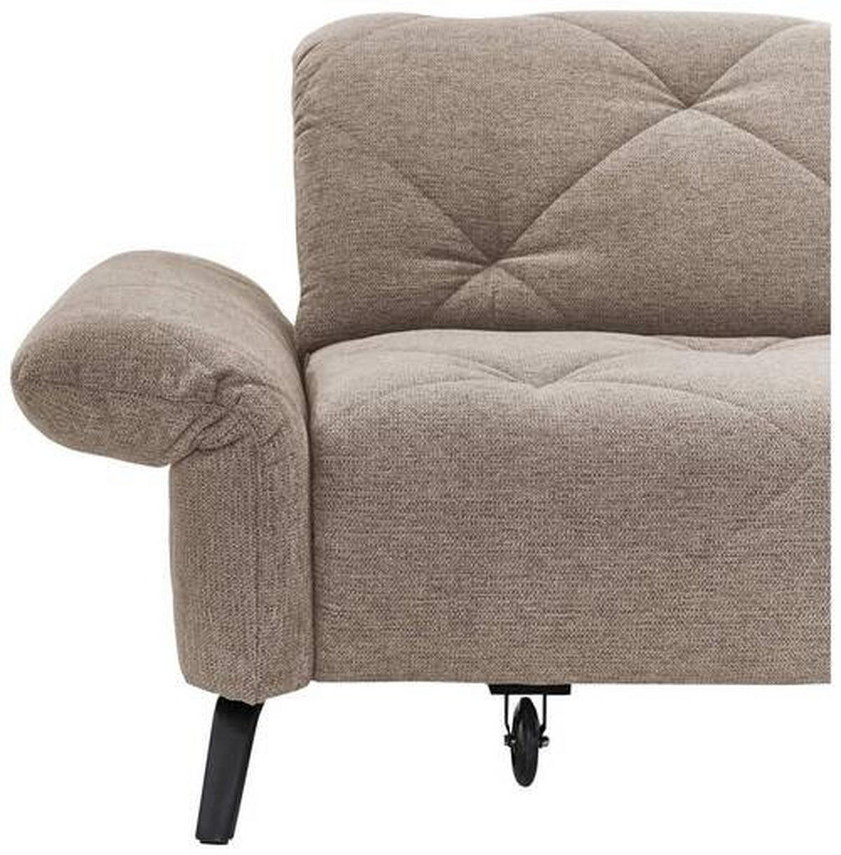 ECKSOFA in Webstoff Taupe  - Taupe/Schwarz, Design, Textil/Metall (173/244cm) - Moderano