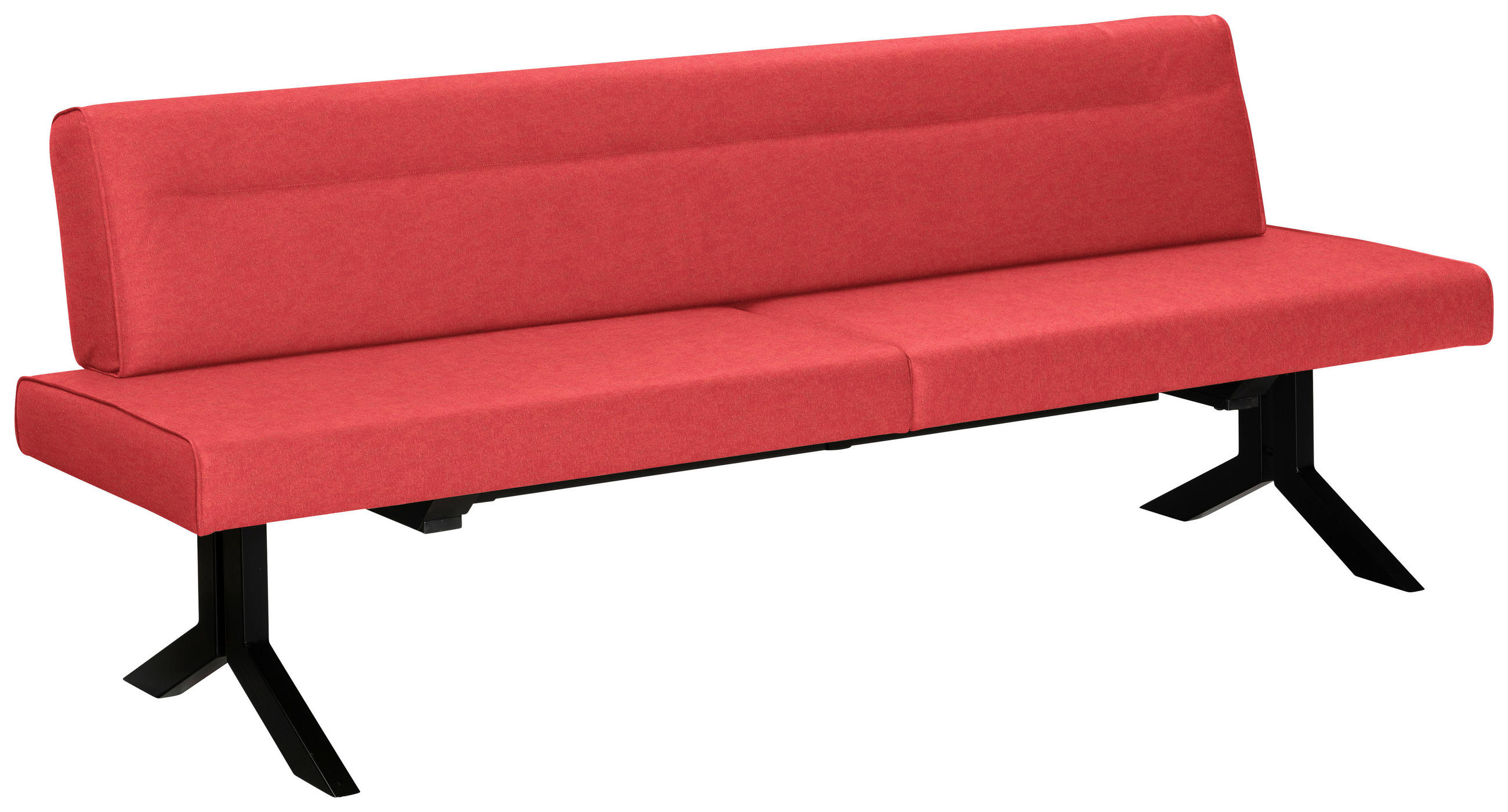 SITZBANK 220/87/70 cm Lederlook (vegan) Rot Metall  - Rot/Schwarz, KONVENTIONELL, Textil/Metall (220/87/70cm) - Moderano