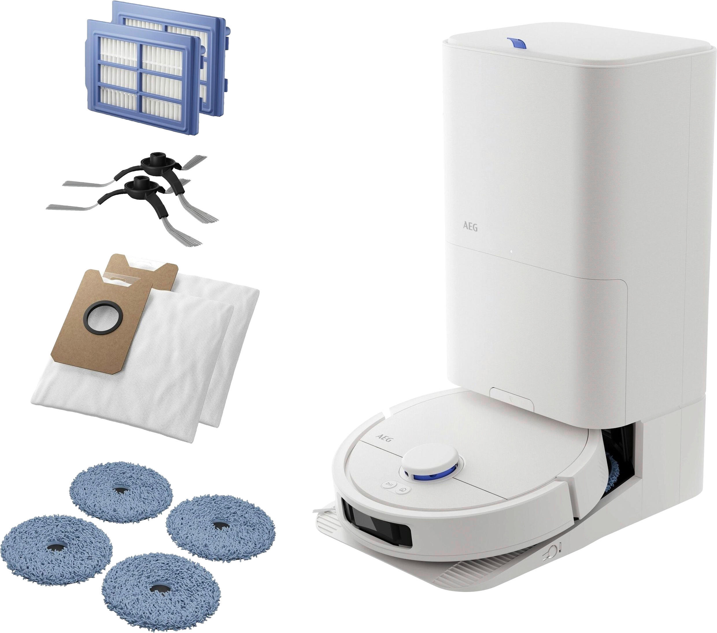 STAUBSAUGERROBOTER AR81UW3SW All-in-One-Station  - Weiß, Basics, Kunststoff (35/60/48cm) - AEG
