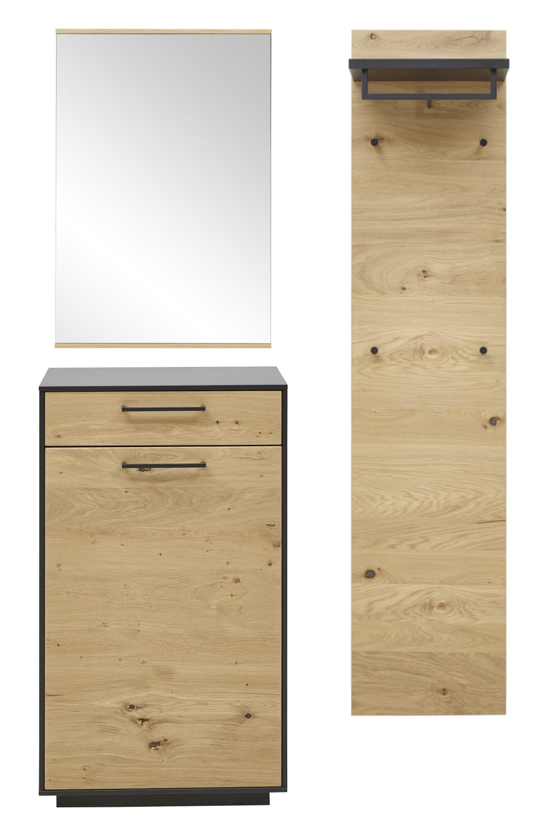 GARDEROBE 4-teilig in 115/193/37 cm - Eichefarben/Anthrazit, Design, Holz (115/193/37cm) - Dieter Knoll