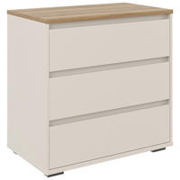 KOMMODE , 80,1/78,8/48 cm, 3 Schublade(n)  - Kaschmir/Eichefarben, Design, Holzwerkstoff/Kunststoff (80,1/78,8/48cm) - Carryhome