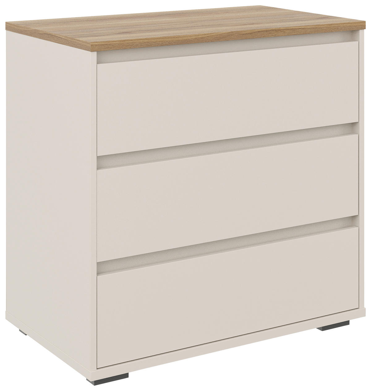 KOMMODE , 80,1/78,8/48 cm, 3 Schublade(n)  - Kaschmir/Eichefarben, Design, Holzwerkstoff/Kunststoff (80,1/78,8/48cm) - Carryhome