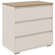 KOMMODE , 80,1/78,8/48 cm, 3 Schublade(n)  - Kaschmir/Eichefarben, Design, Holzwerkstoff/Kunststoff (80,1/78,8/48cm) - Carryhome